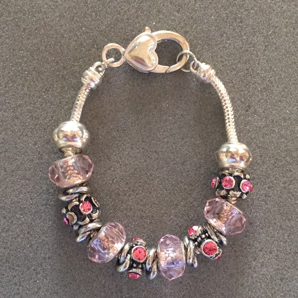 Pink & Silver Charm Bracelet